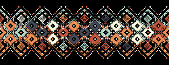 Ikat seamless pattern. Tribal art print. Chevron