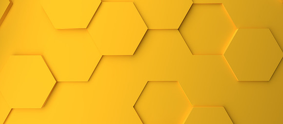 Abstract modern yellow honeycomb background